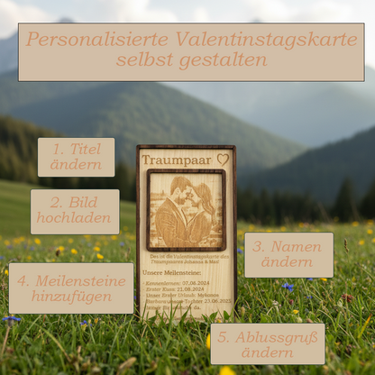 Hochwertiges Naturholz 14x8 cm, mit kostenlosem Foto-Optimierungs-Service