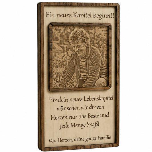 Holzkarte zur Pensionierung & Rente - Personalisiertes Geschenk