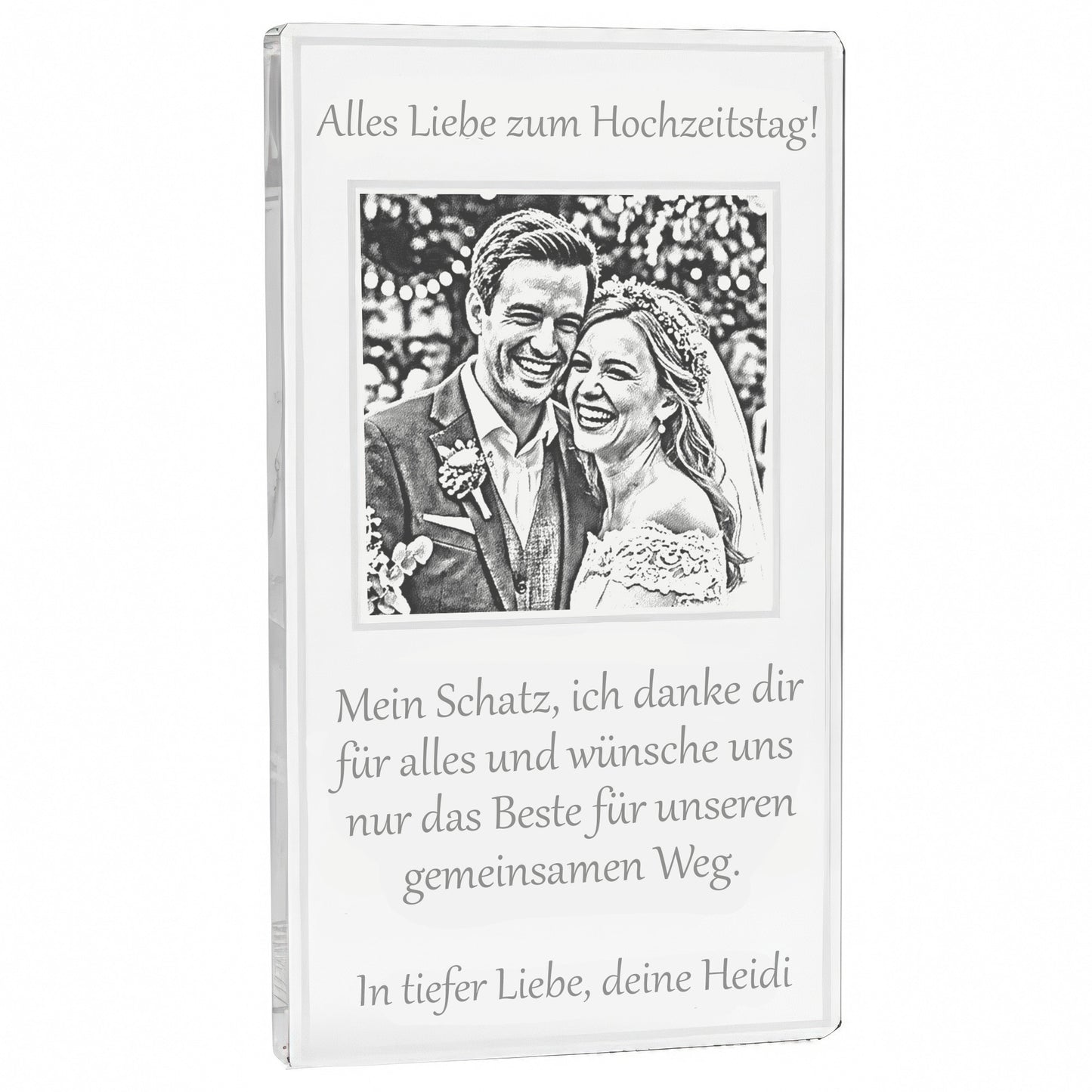 Personalisiertes Jubiläumsgeschenk aus Acryl | Karte zur Goldenen, Silbernen & Rosenhochzeit