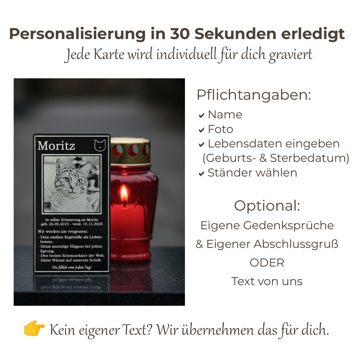 Schritt-für-Schritt Anleitung: So laden Sie das schönste Foto Ihrer Katze für die Gravur hoch.