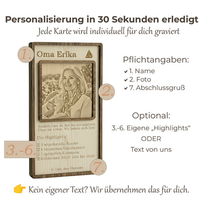 Anleitung: So laden Sie das Gruppenbild oder Portrait für die Ruhestands-Karte hoch.