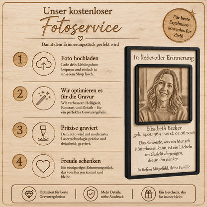 Professionelle Fotobearbeitung und Kontrastoptimierung für eine gestochen scharfe Lasergravur auf Echtholz.